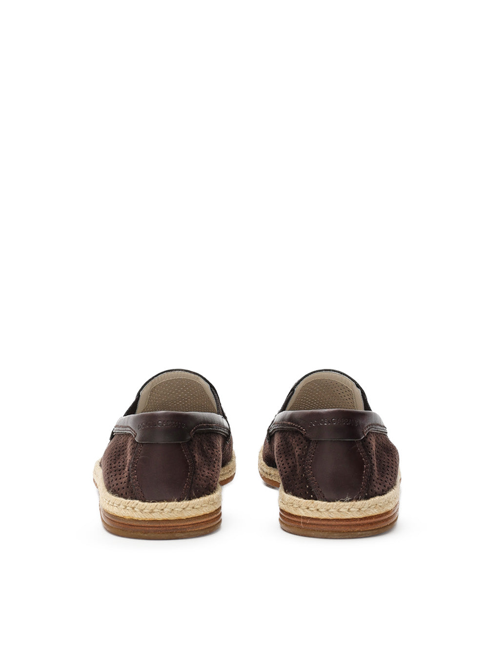 Pantofola in Suede Forata Marrone Dolce & Gabbana