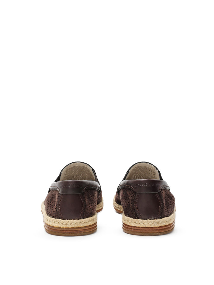 Pantofola in Suede Forata Marrone Dolce & Gabbana