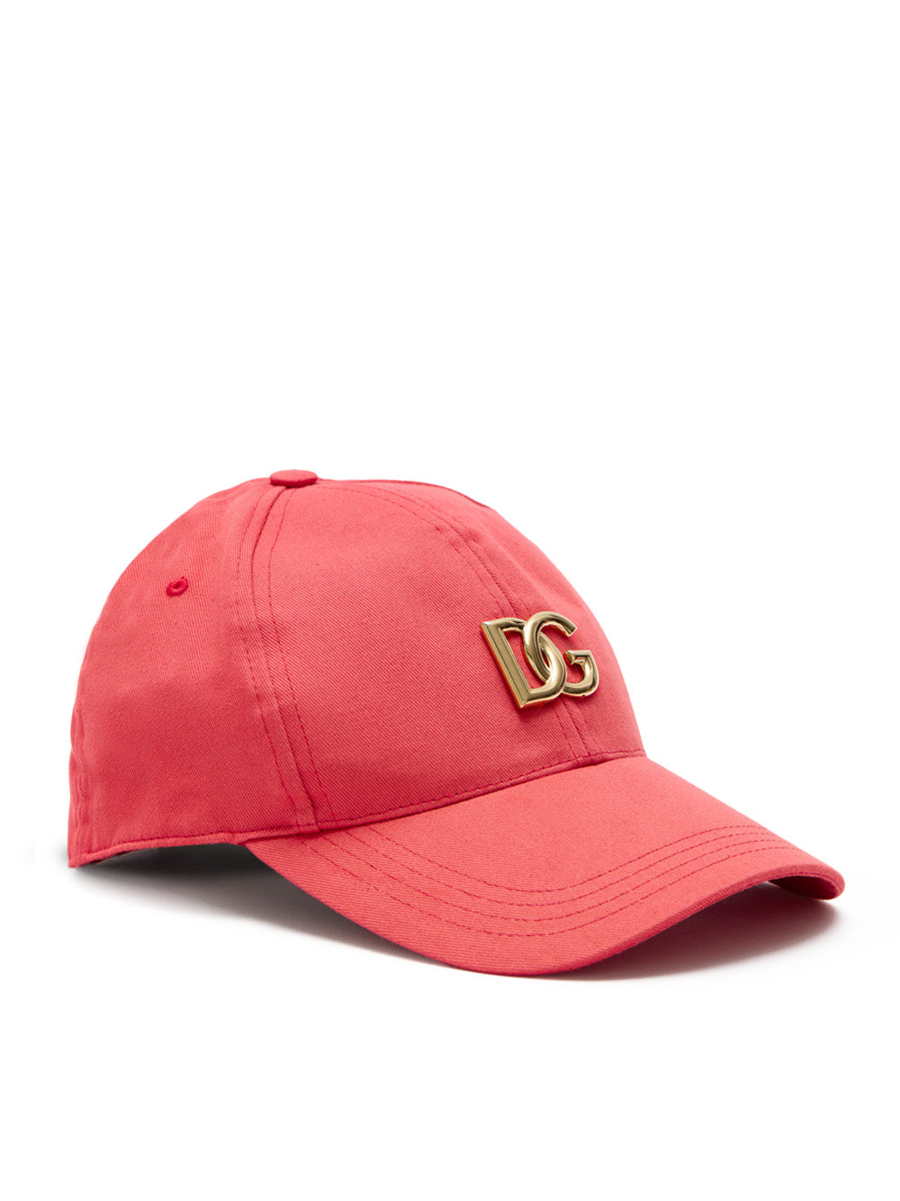 Cappellino Baseball Rosso con Logo Gold DG Dolce & Gabbana