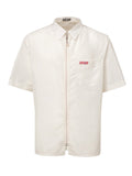 Camicia Mezza Manica con Zip in Bianco con Logo Dior