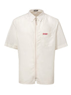 Camicia Mezza Manica con Zip in Bianco con Logo Dior