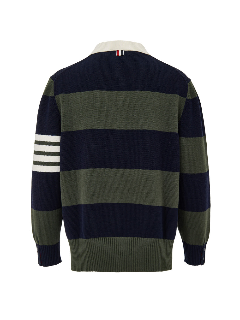 Polo de manga larga con bordado rosa Thom Browne