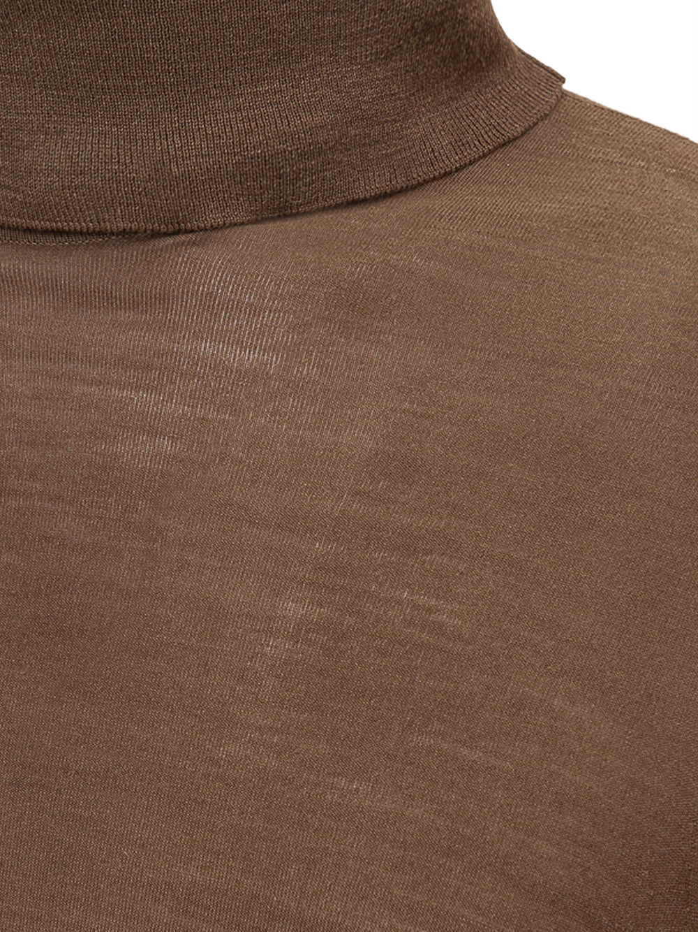 Wool Silk Turtleneck in Brioni Brown