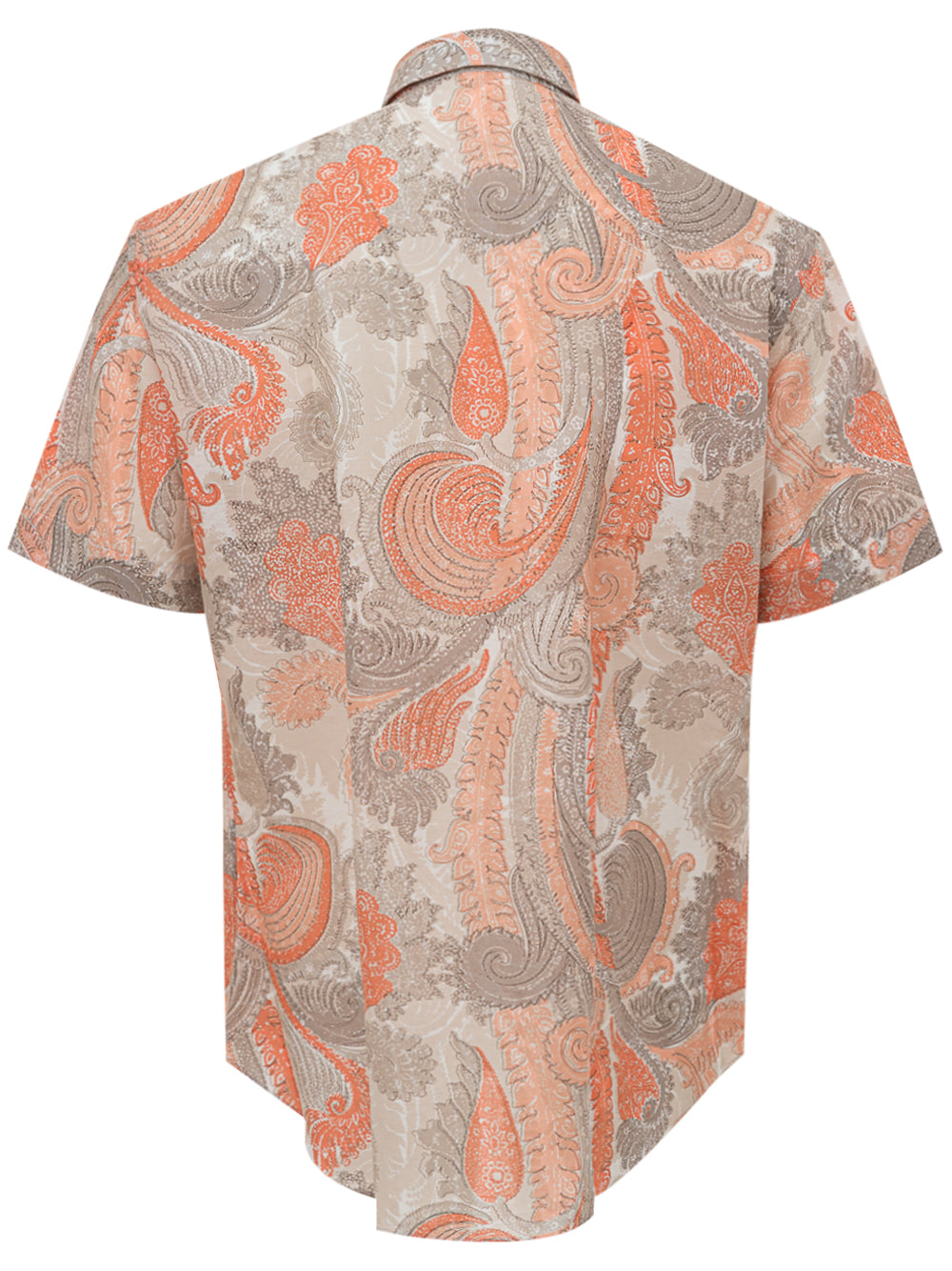 Short-sleeved cotton shirt with Brioni print