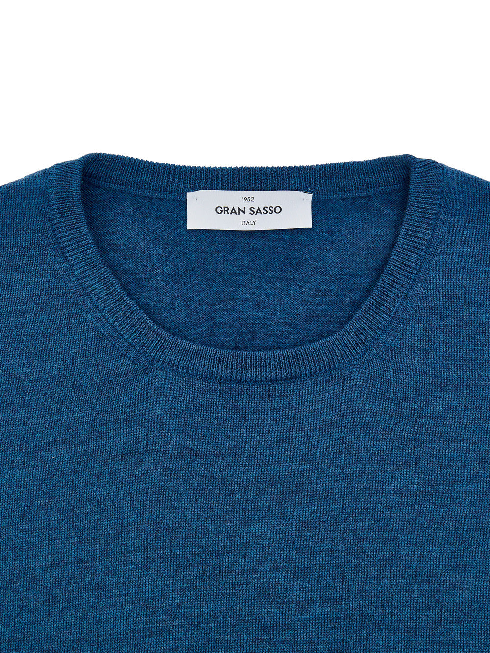 Maglione Girocollo Blu in Lana Sottile Gran Sasso