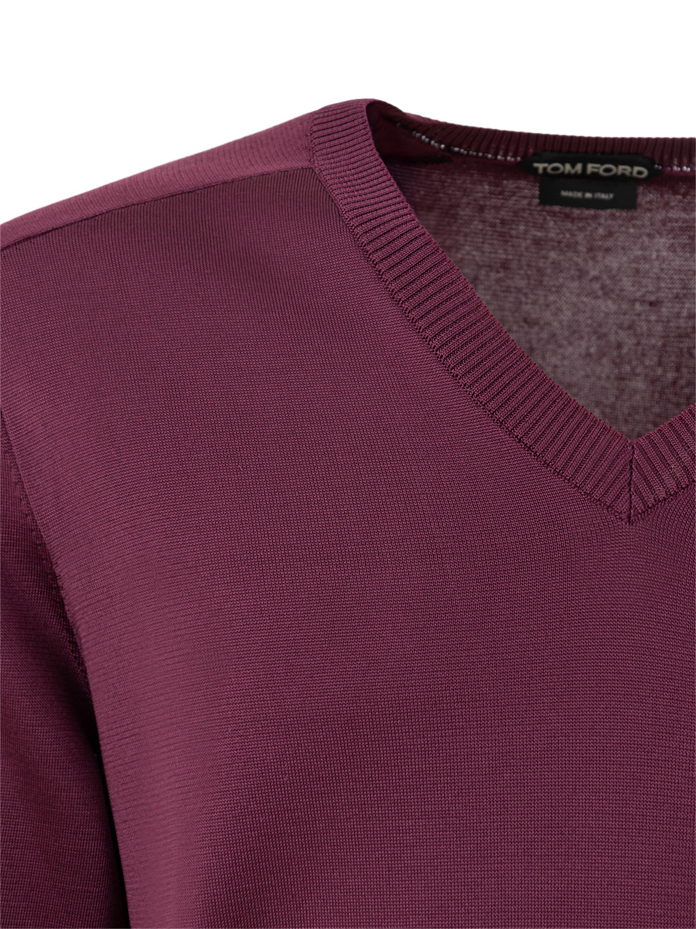 Tom Ford V-Ausschnittpullover aus violetter Seide