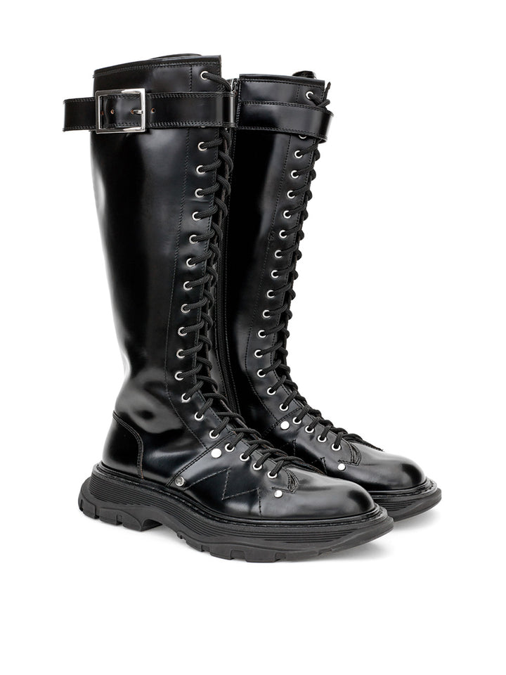 Alexander McQueen Lace-up Leather Boots