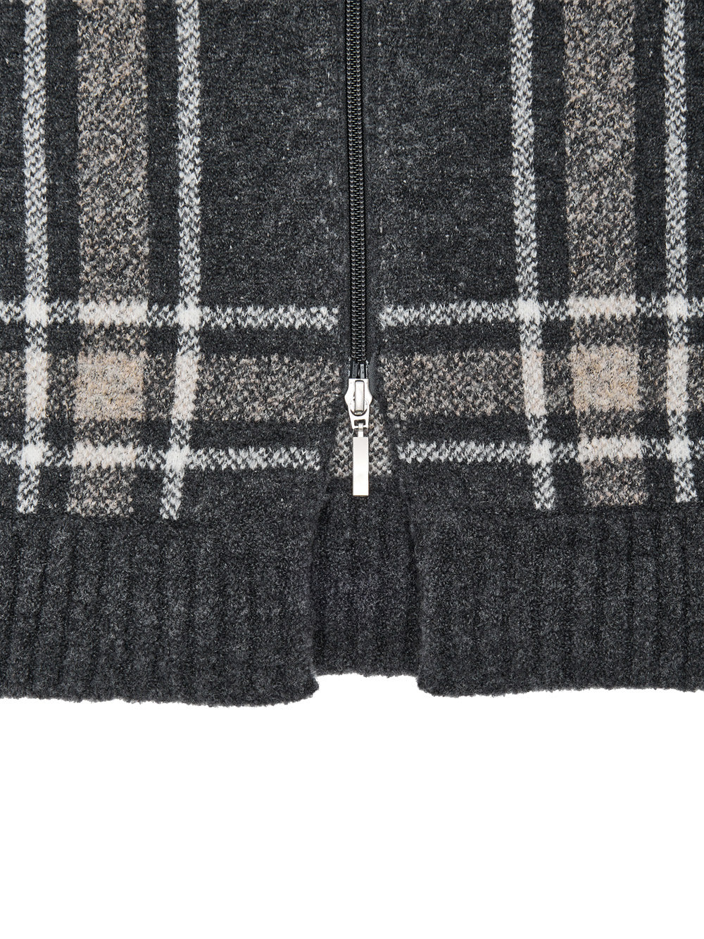 Cappotto in Bouclé Jacquard in Grigio con Maxi Zip Gran Sasso