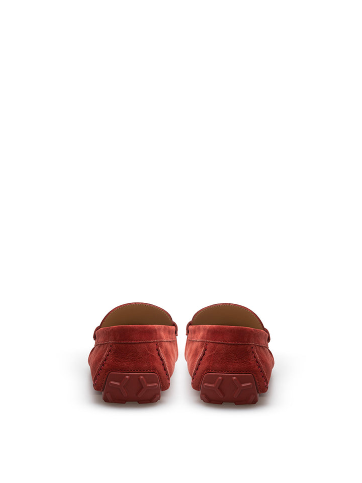 Mocassin penny bordeaux en daim Bally