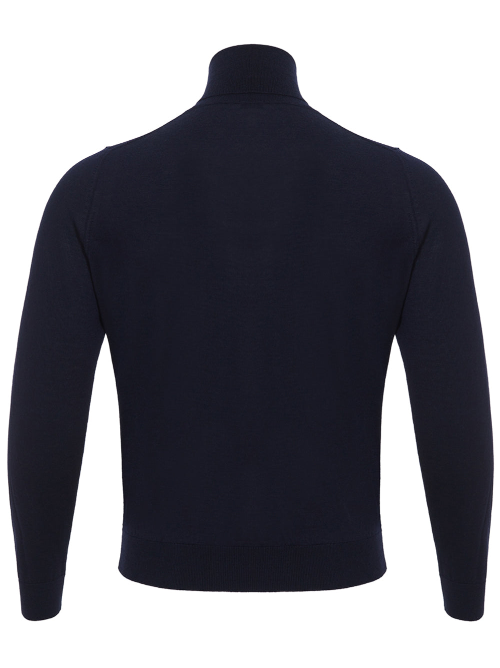 Navy Blue Cashmere and Silk Turtleneck Colombo