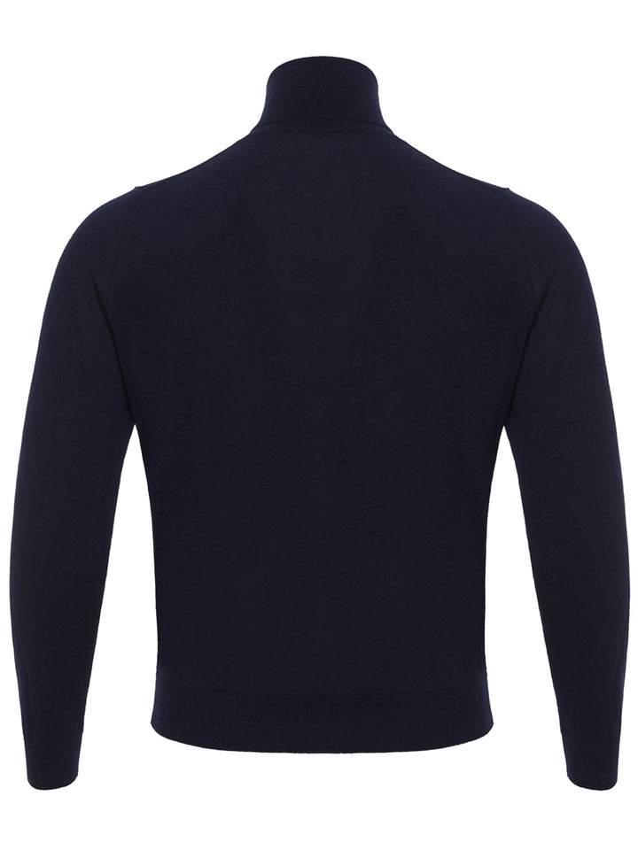 Marineblauer Rollkragenpullover aus Kaschmir und Seide von Colombo