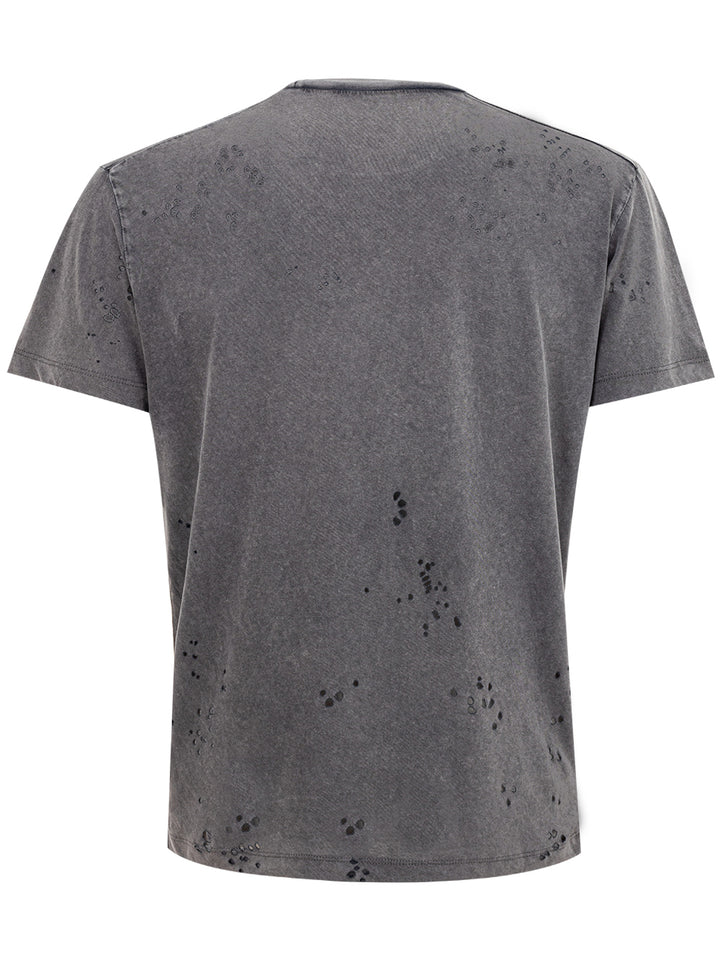 T-Shirt in Cotone Effetto Destroyed Dsquared2