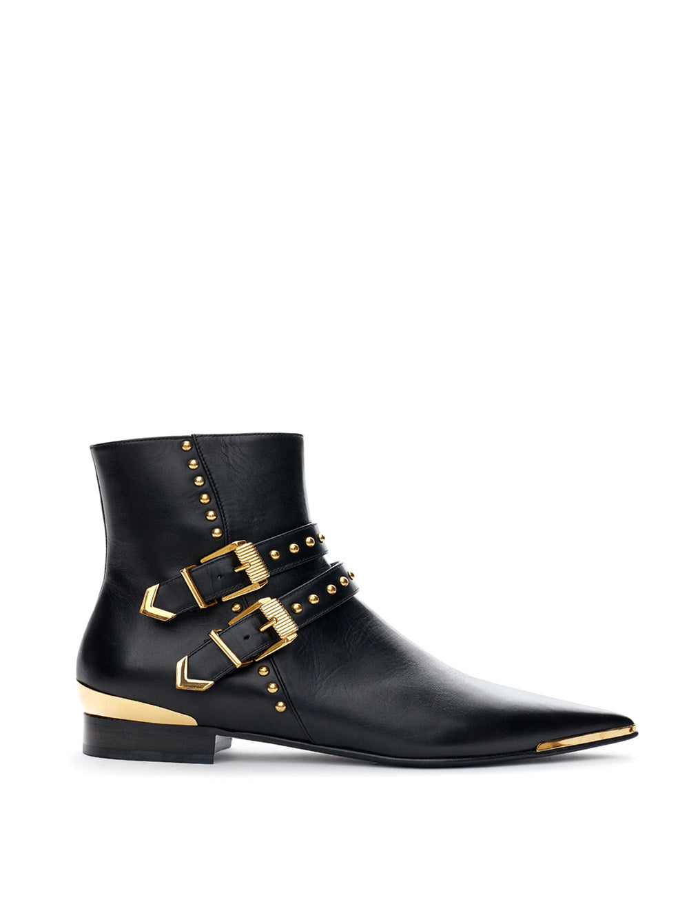 Black ankle boot with Versace Gold Studs