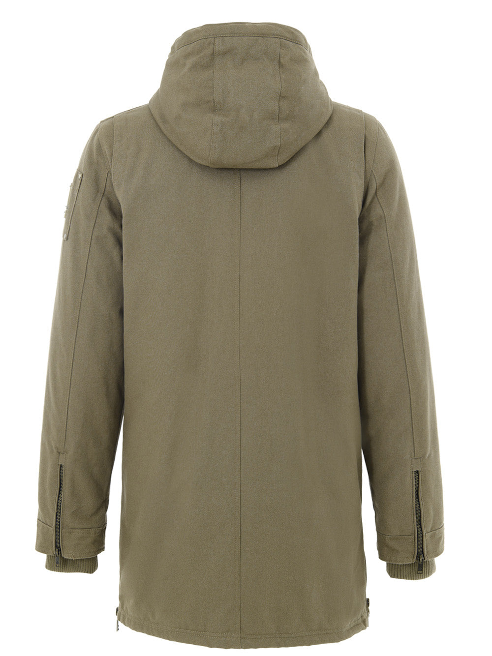 Giubbino Parka Verde Lungo in Tessuto con Tasconi Moose Knuckles