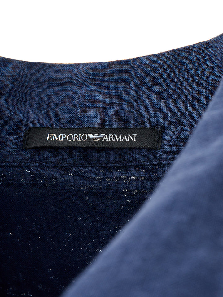 Chaqueta estilo camisa de lino Emporio Armani