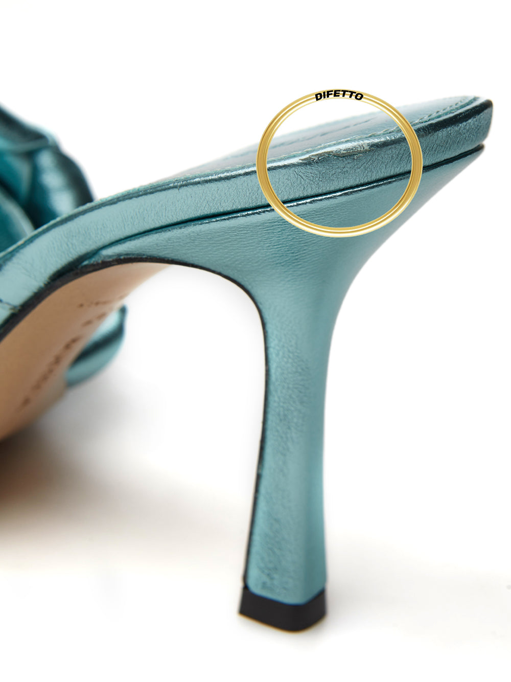 Sandalo Mule Lido Bottega Veneta in Azzurro Metal