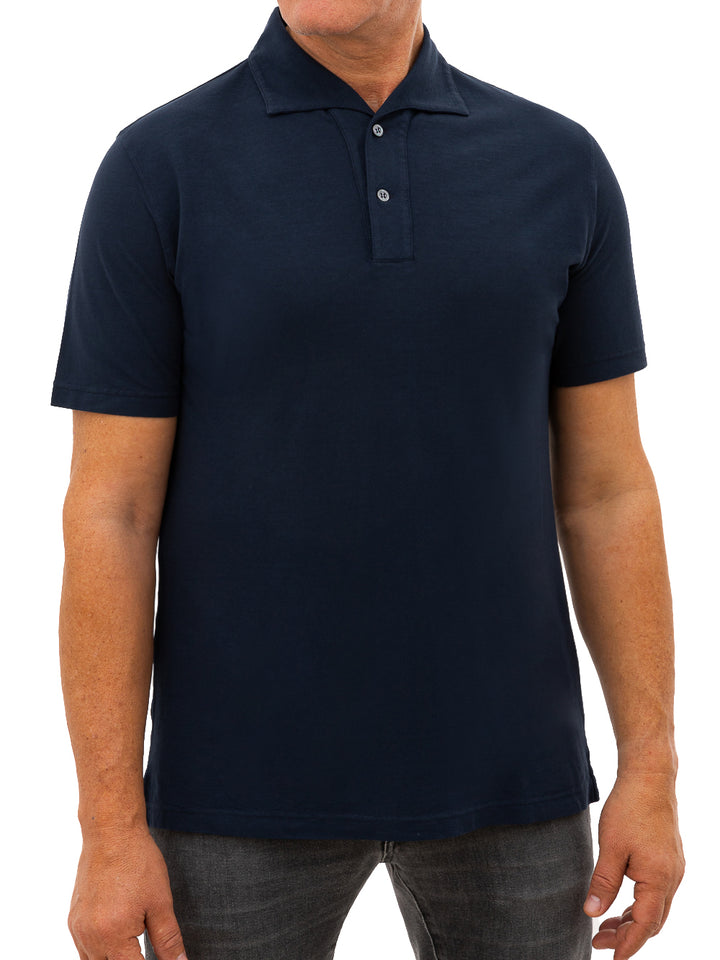 Polo Corneliani Blu in cotone