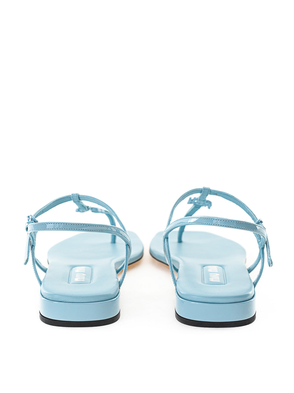 Sandale tongs vernie bleu clair Miu Miu