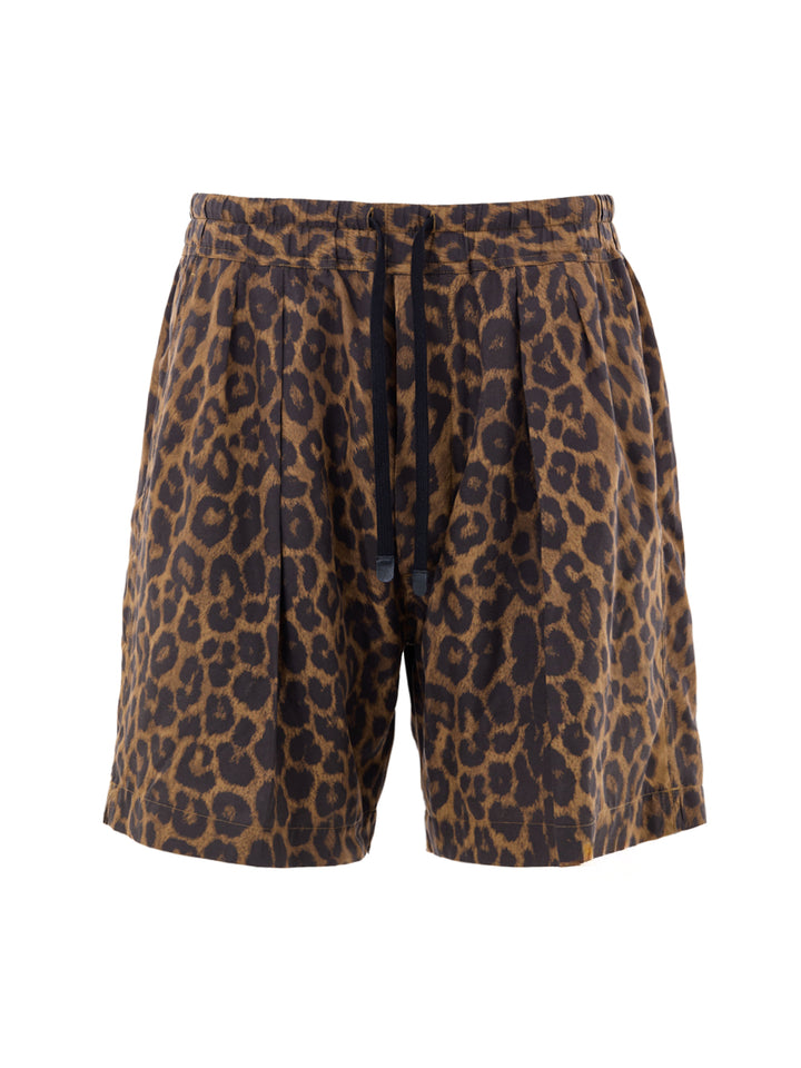 Pantalone Shorts Morbido Stampa Leopardo Tom Ford