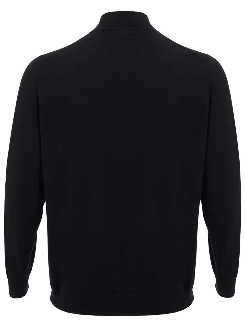 Maglia in Cashmere Mezza Zip Colombo in nero