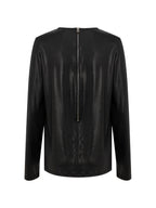 Tom Ford Maglia in Viscosa Nera con Zip Posteriore - Maniche Lunghe