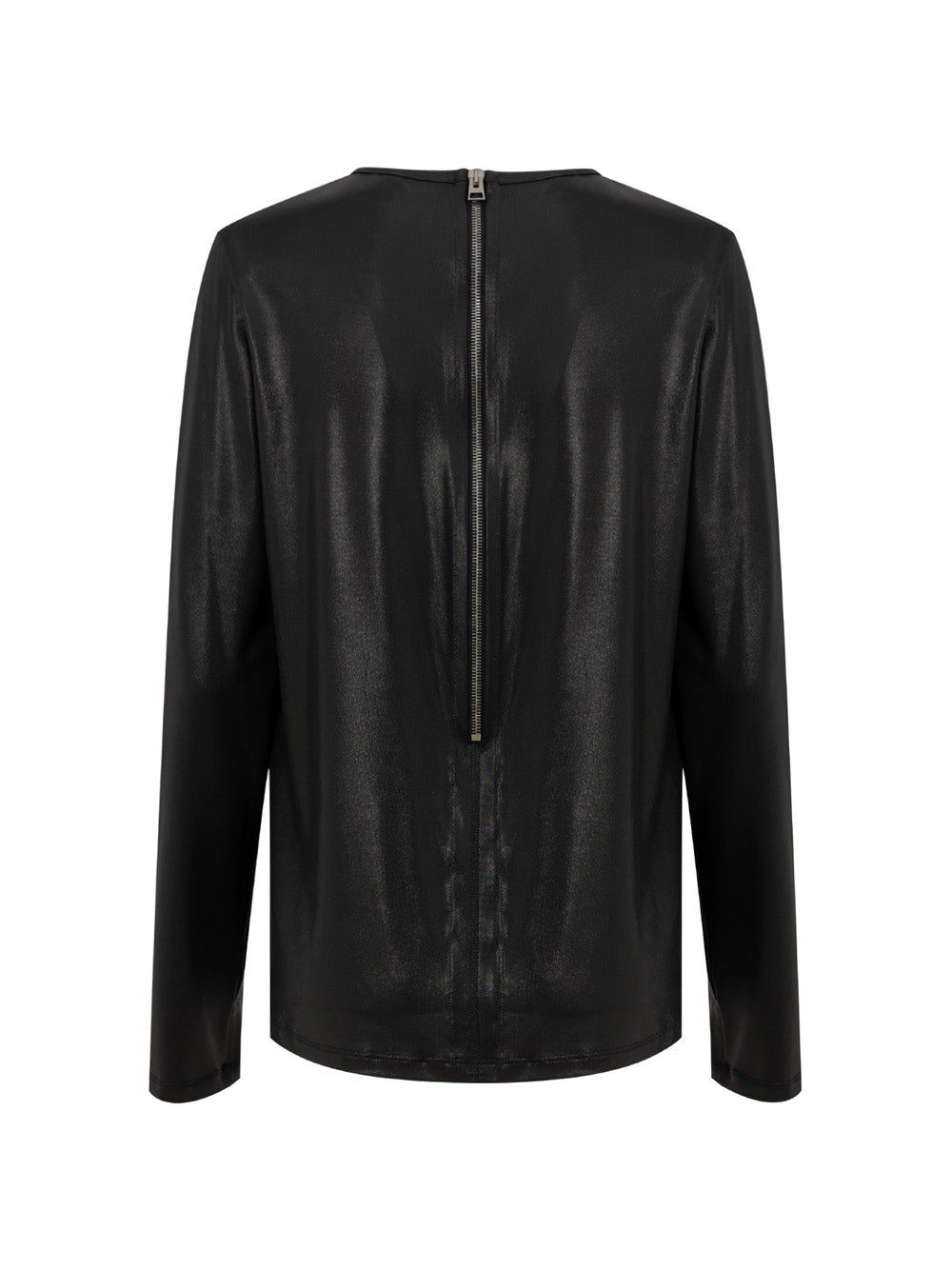 Tom Ford Maglia in Viscosa Nera con Zip Posteriore - Maniche Lunghe