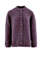 Cardigan con Colletto alla Corena in Bordeaux Gran Sasso
