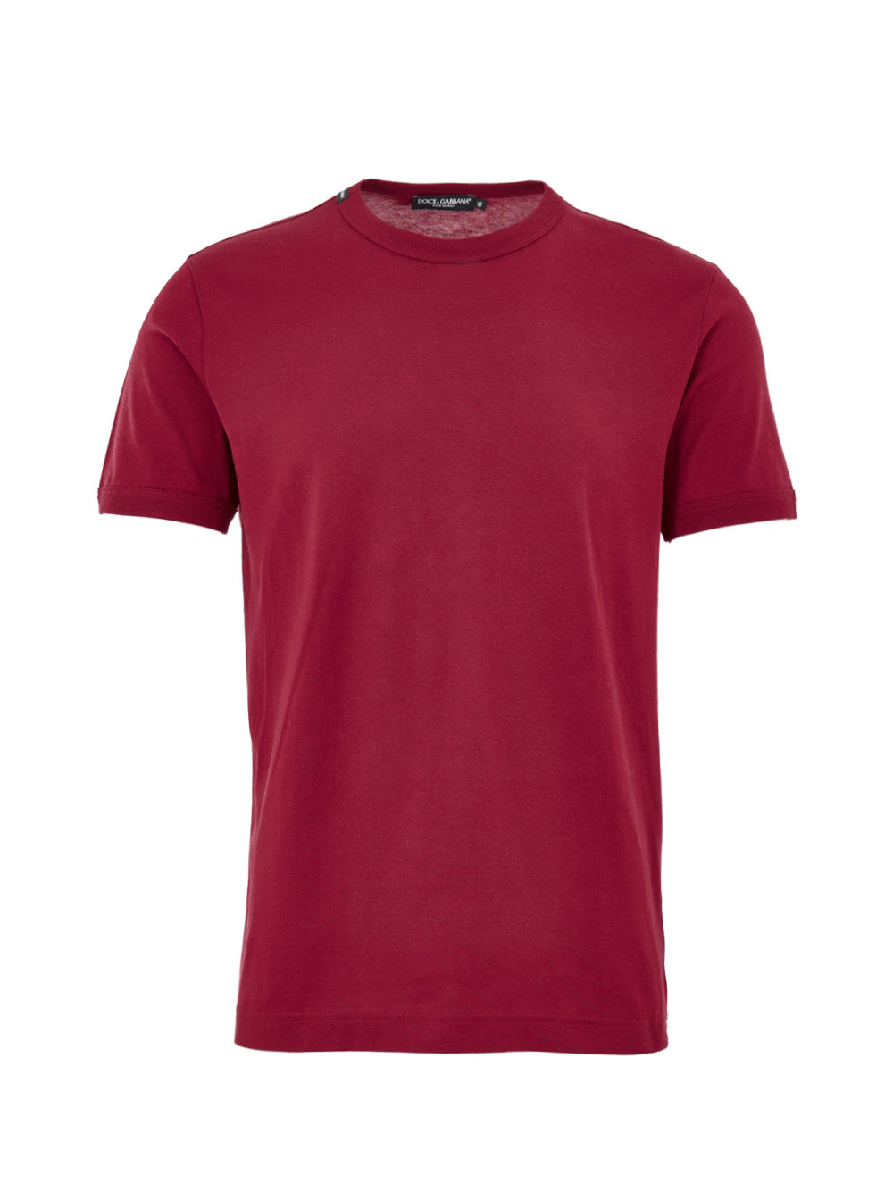 T-shirt Girocollo in Cotone Bordeaux Dolce & Gabbana