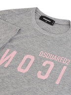 T-Shirt Grigio Mélange con logo Dsquared2 Icon.