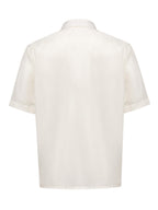 Camicia Mezza Manica con Zip in Bianco con Logo Dior