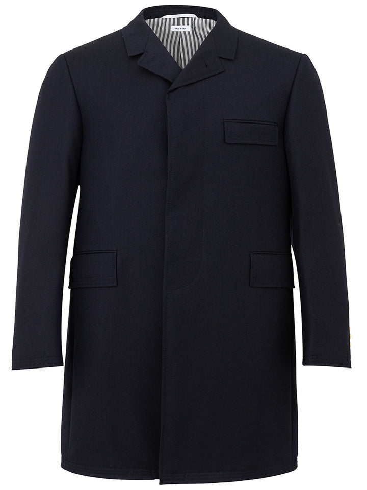 Chesterfield Overcoat Blu Thom Browne