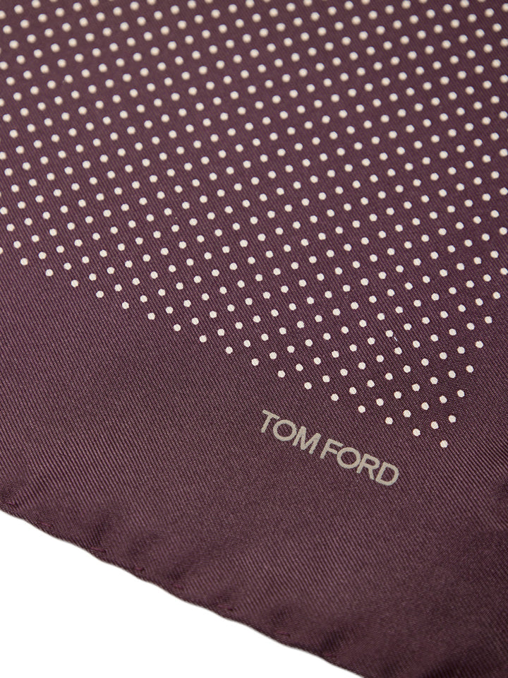 Fazzoletto da Taschino in Seta Bordeaux con Piccoli Pois Tom Ford