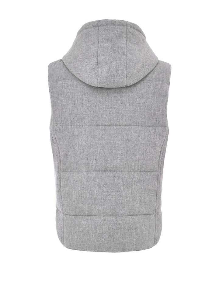 Giubbino Smanicato Imbottito in Lana Grigio Gran Sasso