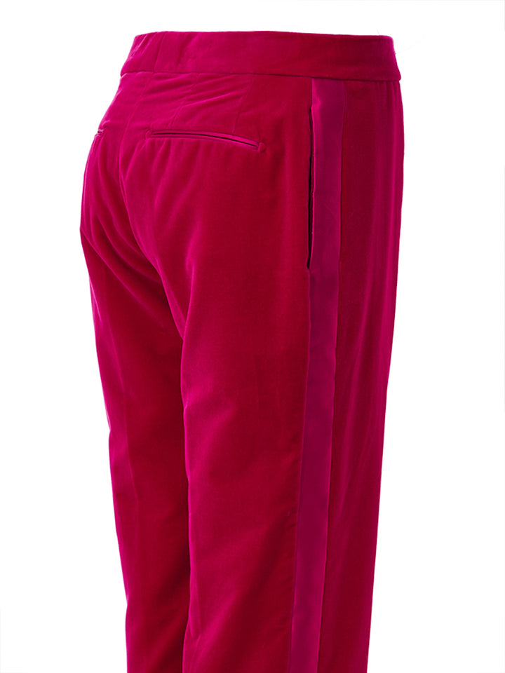 Pantalone Smoking in Ciniglia Fucsia con Banda in Raso Tom Ford