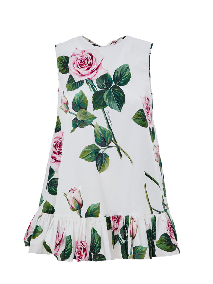 Top Smanicato Lungo con Stampa Rose Dolce & Gabbana