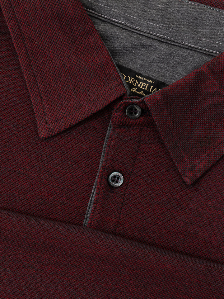 Polo Corneliani Bordeaux in Lana e Cotone