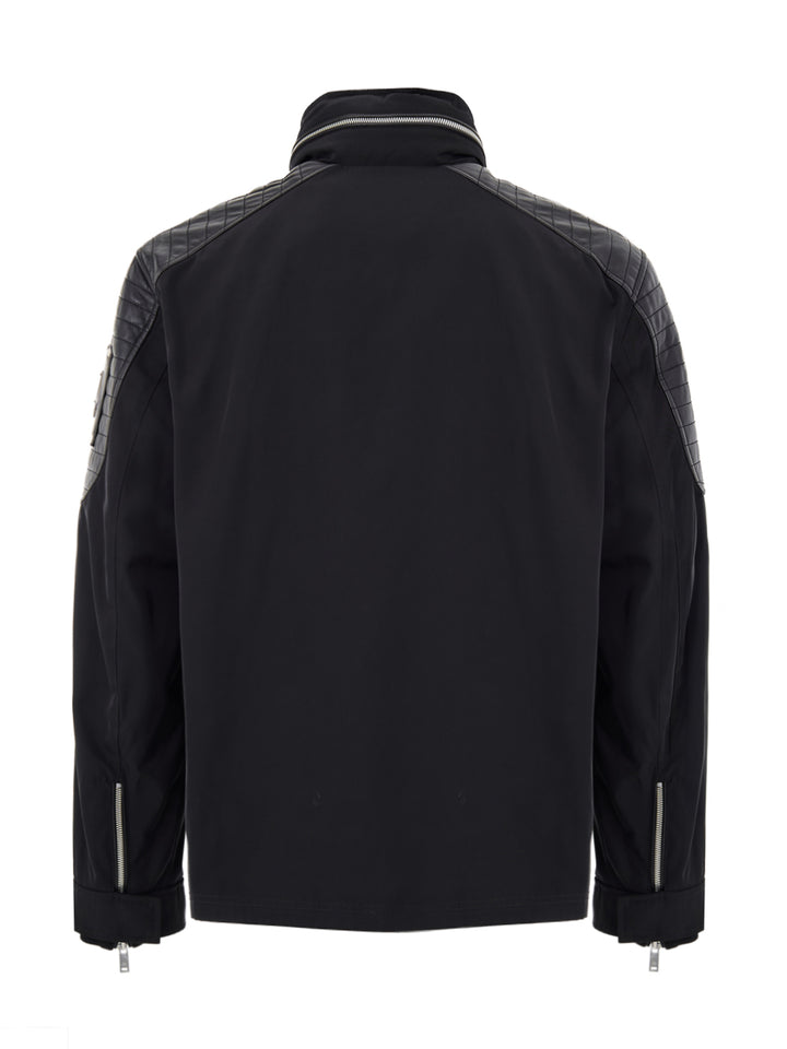 Biker Jacket in Tessuto Tecnico Nero Moose Knuckles