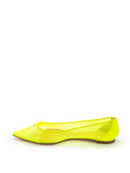 Ballerina a Punta in Mesh Giallo Fluo Christian Louboutin