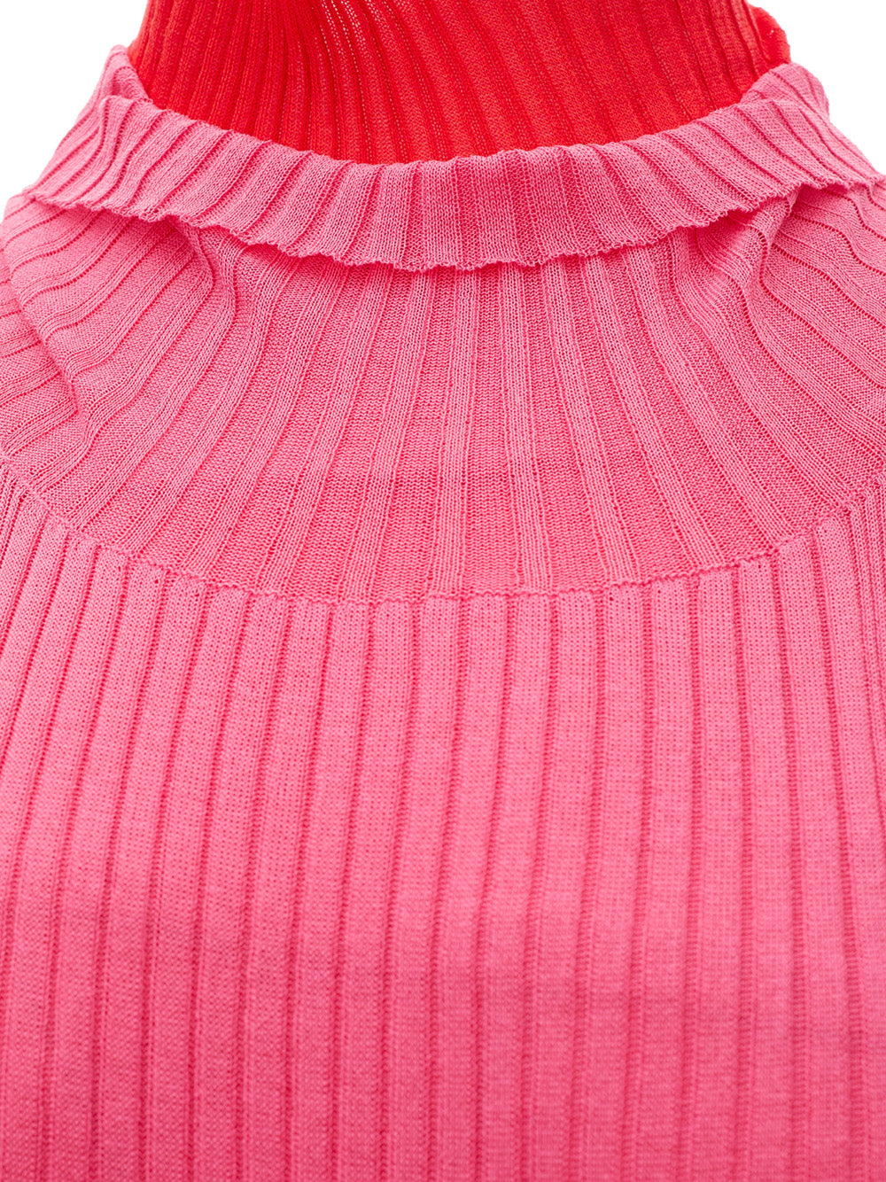 Abito Lungo in Maglia Stretch con Frange Bottega Veneta