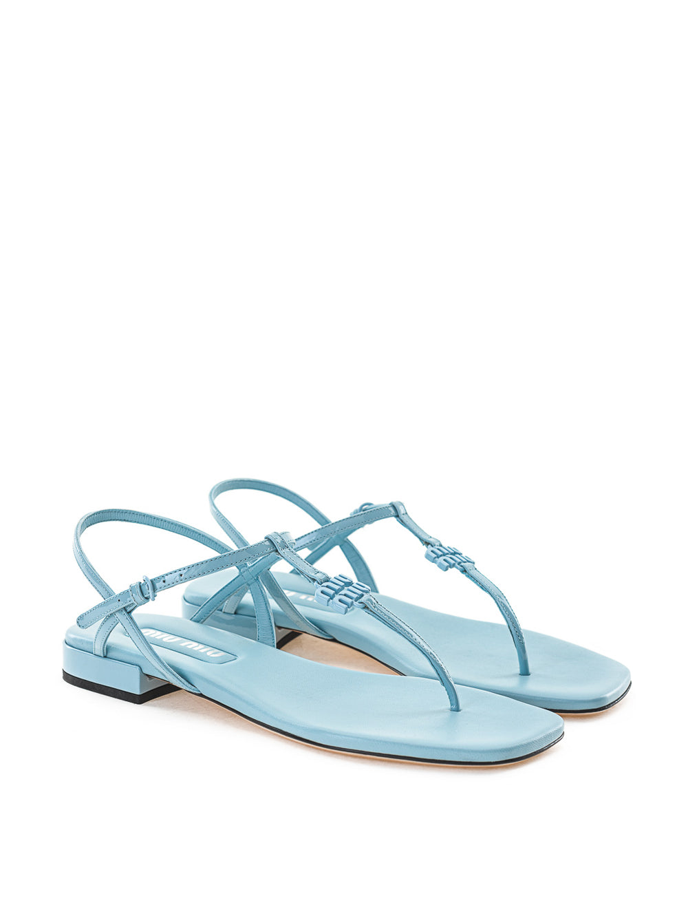 Miu Miu Light Blue Patent Flip Flop Sandal