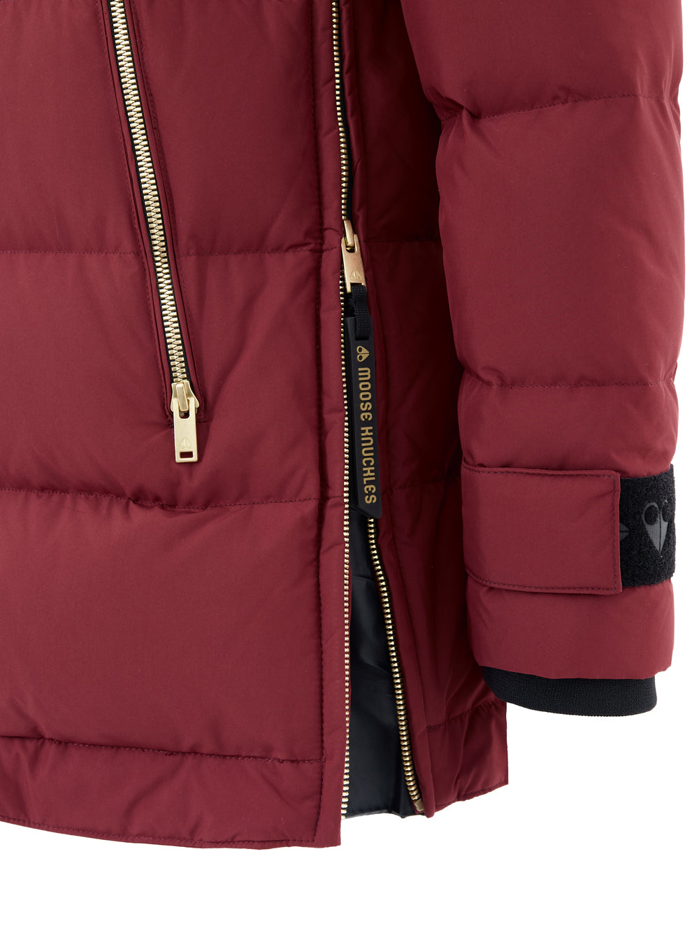 Piumino Bordeaux Imbottito con Zip Gold Moose Knuckles