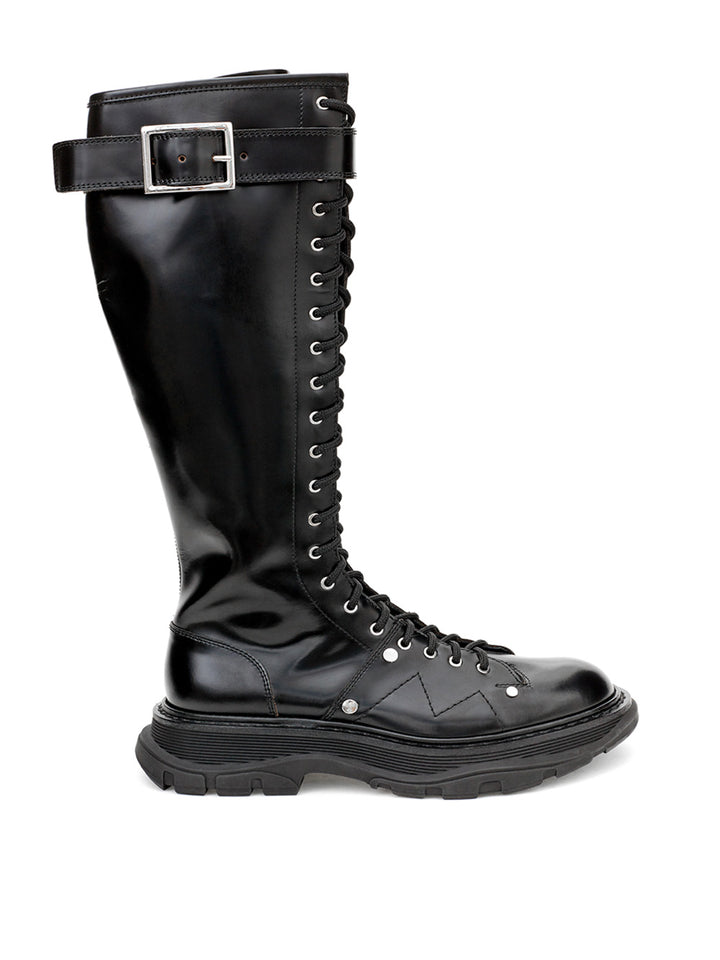 Alexander McQueen Lace-up Leather Boots