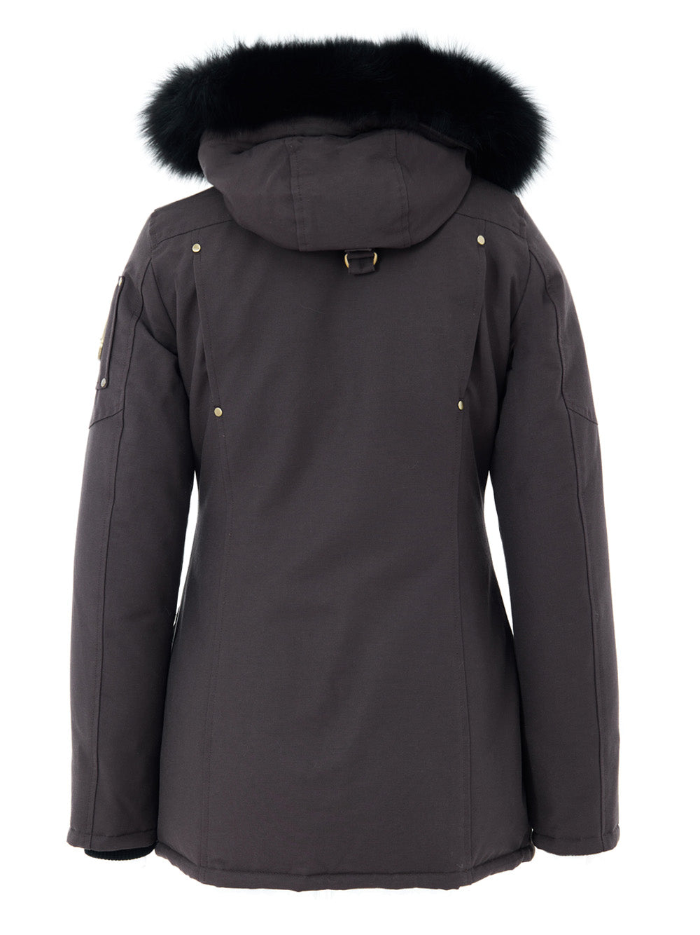 Field Jacket in Marrone con Cappuccio e Pelliccia Moose Knuckles