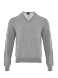 Maglia Grigia con Scollo a V in Cashmere e Seta Tom Ford
