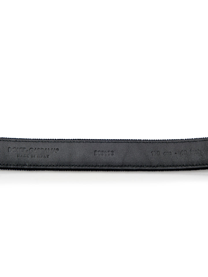 Cintura in Suede Blu Scuro Dolce & Gabbana