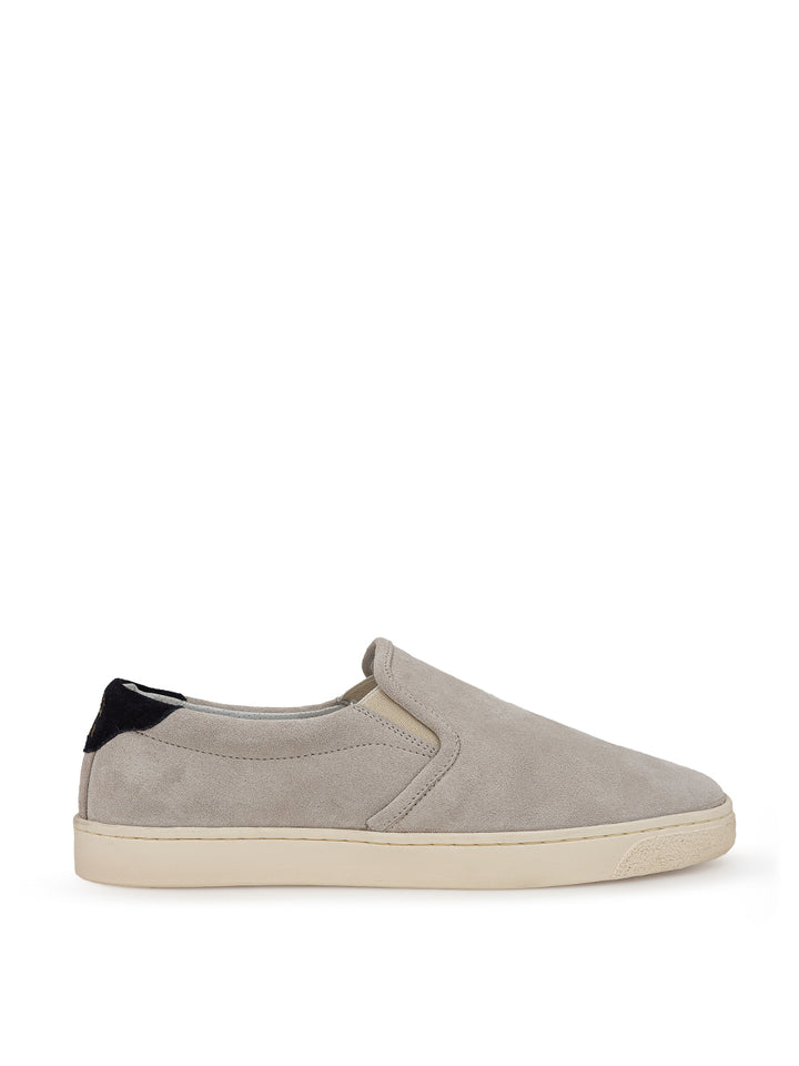 Slip on in Suede Grigio Brunello Cucinelli