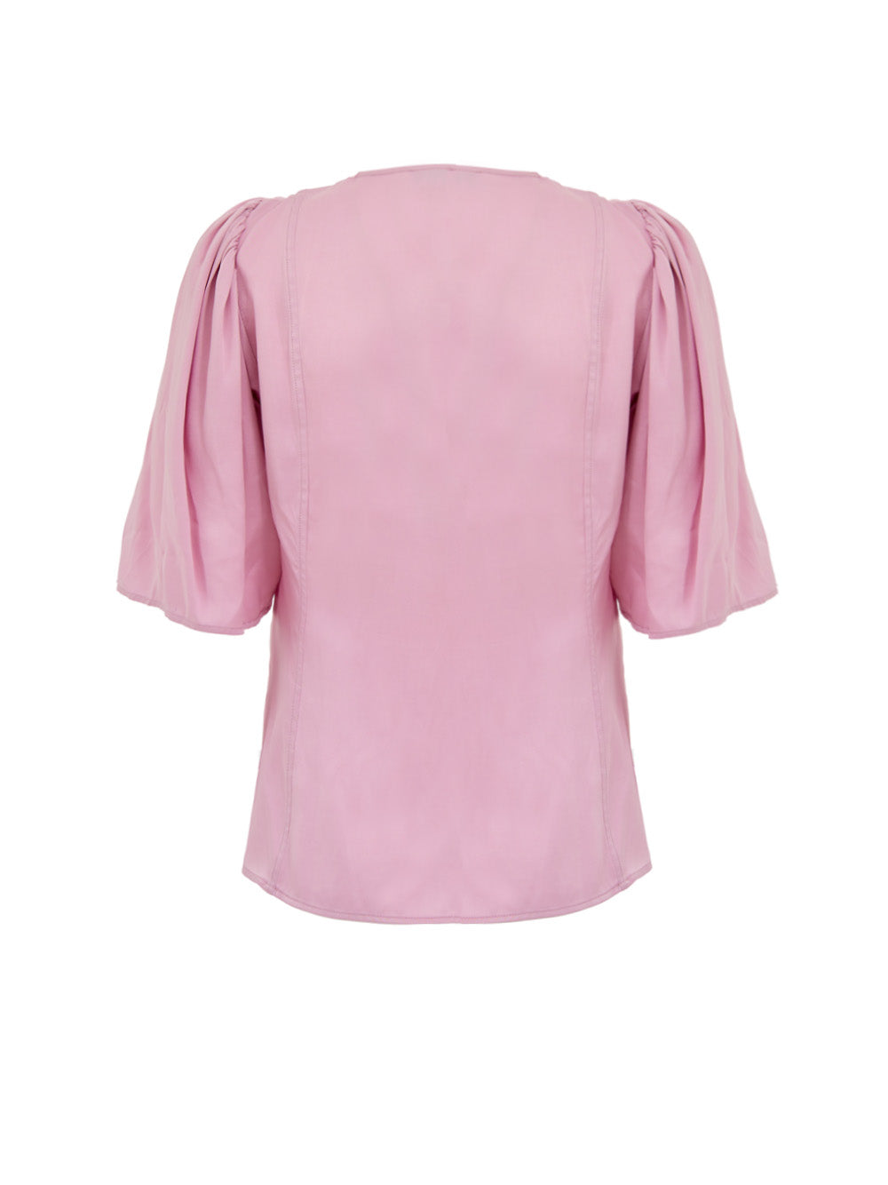 Top in Satin Rosa con Allacciatura ad Incrocio Ganni