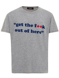 T-Shirt in Cotone con Stampa 'Get the f**k..' Dsquared2