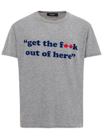 T-Shirt in Cotone con Stampa 'Get the f**k..' Dsquared2
