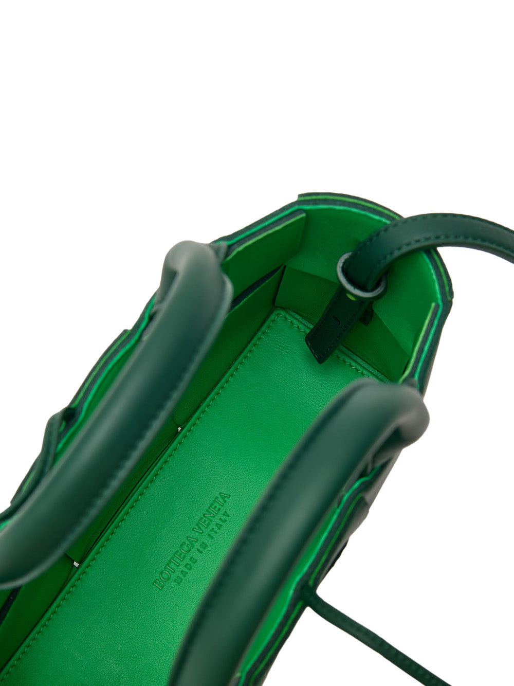 Mini Tote Bag Arco Maxi Intreccio in Verde Bottega Veneta